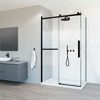 Vincea VSR-1CS1012CLB Como Soft Душевой уголок 120х100 см, профиль черный/стекло прозрачное