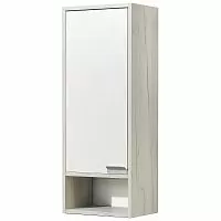 Акватон 1A237903FAX1L Флай Шкаф - колонна 35х91 см, одностворчатый, левый, белый/дуб крафт, хром глянец купить  в интернет-магазине Сквирел