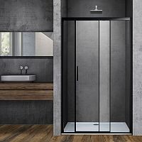Vincea VDS-3SO140CLB Soft Душевая дверь 140х195 см, профиль черный/стекло прозрачное