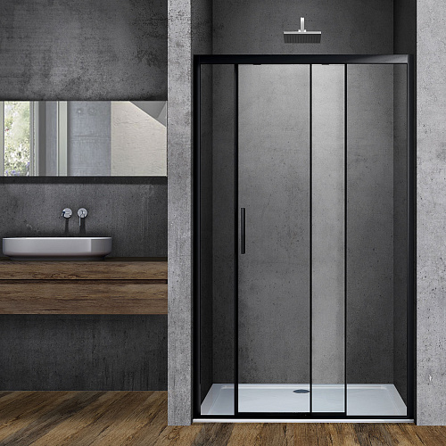 Vincea VDS-3SO140CLB Soft Душевая дверь 140х195 см, профиль черный/стекло прозрачное
