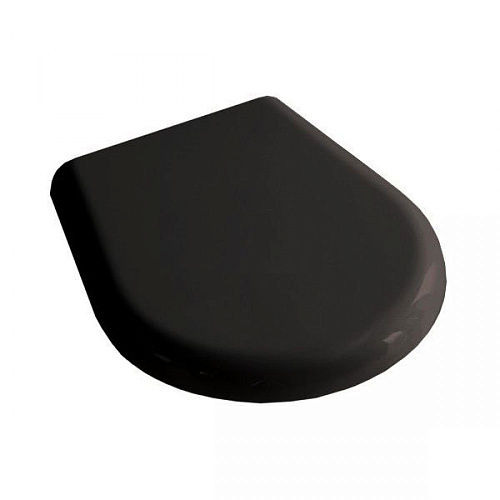 Kerasan 108804 nero/cr Retro Сиденье для унитаза микролифт, черный глянцевый/петли хром снято с производства