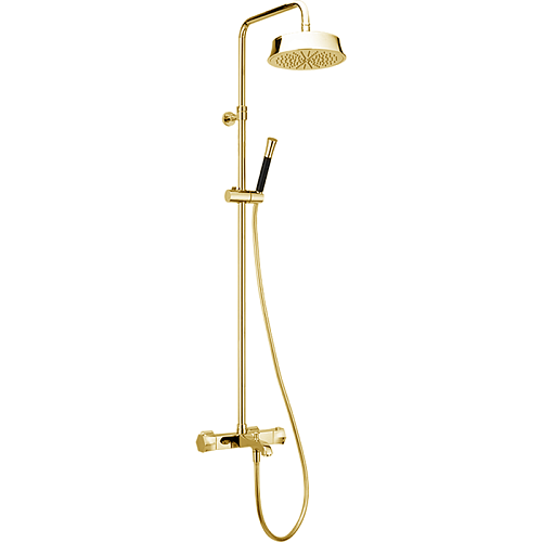 Cisal CEC8301024  Cherie Настенная душевая система:термостатический смеситель для ванны/душа,верхний душ,ручной душ с держателем и шлангом, цвет золото снято с производства