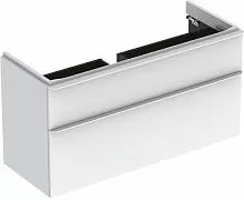 Geberit 500.355.00.1 Smyle Square Шкафчик под раковину с двумя выдвижными ящиками, для раковины 120 см, высота 61.7 см, белый глянец купить  в интернет-магазине Сквирел