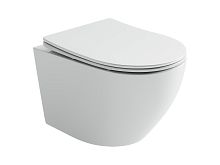 Ceramica Nova CN11001 Uno Rimless Унитаз подвесной, 36.5х49 см, глубокий смыв, с ультра тонкой крышкой-сиденьем, белый