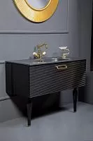 Тумба Armadi Art Linea 100 черная + золото 842-100-BG купить  в интернет-магазине Сквирел