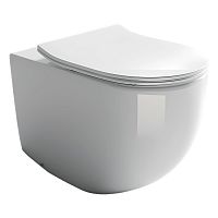 Ceramica Nova CN4004 Metropol Rimless Унитаз-соло напольный/пристенный, 36х57 см, глубокий смыв, с ультра тонкой крышкой-сиденьем, белый