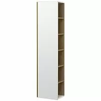 Акватон 1A253403SDZ90 Сканди Шкаф - колонна с зеркалом, 40х160 см, белый/дуб рустикальный купить  в интернет-магазине Сквирел