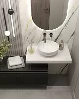 Столешница моноблок 141х45х8 Armadi Art FLAT NERO MARQUINA 859-140-NM купить  в интернет-магазине Сквирел