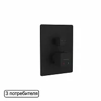 Excellent AREX.2048BL Keria Black Термостатический смеситель для ванны с душем, черный