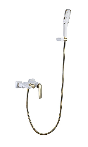 Boheme 383-W Venturo Смеситель для ванны, с душевым гарнитуром, белый/золото