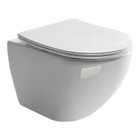 Ceramica Nova CN4002 Metropol Rimless Унитаз подвесной, 37х49 см, глубокий смыв, с ультра тонкой крышкой-сиденьем, белый