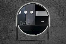 Зеркало Armadi Art Vallessi круглое с полочкой антрацит 80*90 550/2 купить  в интернет-магазине Сквирел