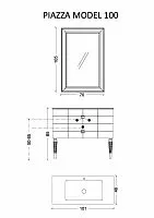 Тумба Armadi Art Piazza 100 черная + Хром 841-100-BCR купить  в интернет-магазине Сквирел