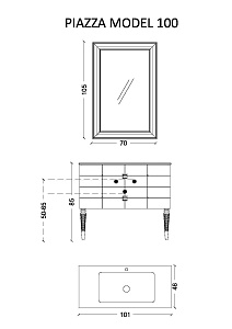 Тумба Armadi Art Piazza 100 черная + Хром 841-100-BCR