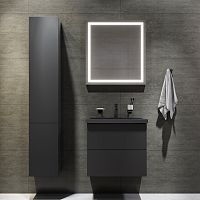 AM.PM BK90GM Gem, Комплект: мебель для ванной 60 см, со смесителем и аксессуарами, черный