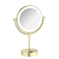 Зеркало настольное с подсветкой Timo Saona 13276/17 золото матовое купить  в интернет-магазине Сквирел