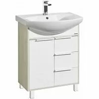 Акватон 1A2133K1RIB90 Рико Тумба с раковиной, 65х44 см, белый/ясень фабрик купить  в интернет-магазине Сквирел